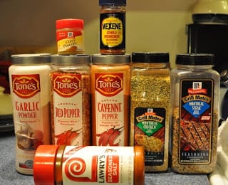 dry spices in the spice cabinet