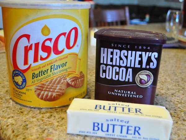 Butter crisco cocoa for texas sheet cake