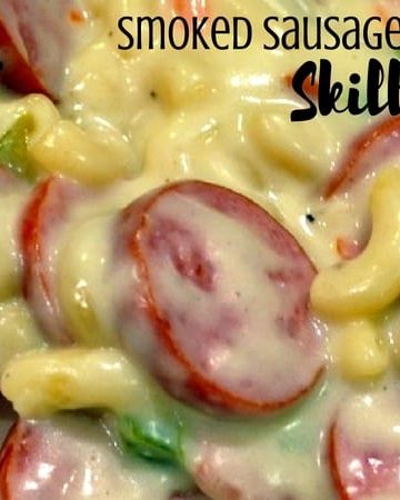 This creamy recipe for smoked sausage mac and cheese is a one pot meal that is ready in less than 30 minutes for a hearty weeknight meal.