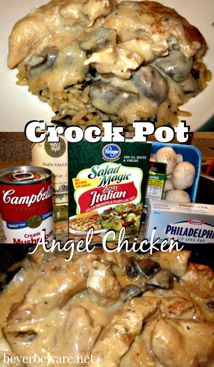 This crock pot angel chicken recipe taste complex but with simple ingredients and a few hours in the crock pot is all you need to a creamy chicken meal from your crock pot.