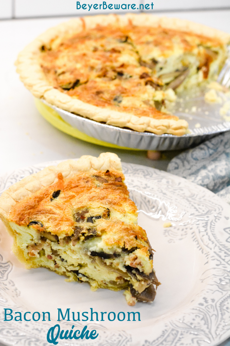 Bacon and mushroom quiche is an easy quiche recipe filled with crispy