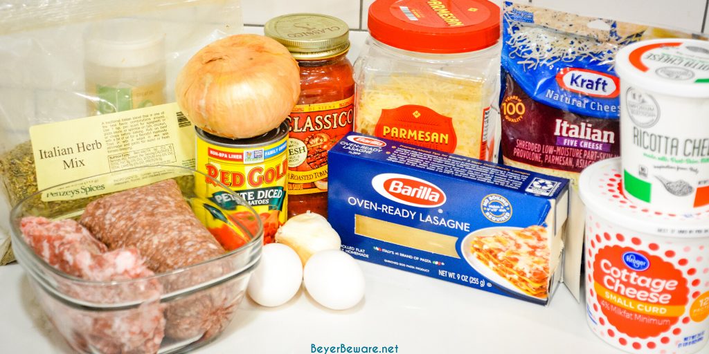 Crock pot lasagna is an easy lasagna recipe using no-boil or regular lasagna noodles that can slow cook in your casserole crock pot all day long.