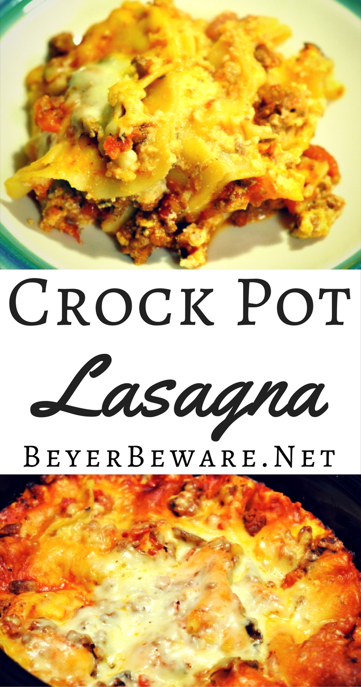This is a traditional lasagna transformed to be made in the crock pot lasagna is a great way to have lasagna waiting for you when you get home at night.