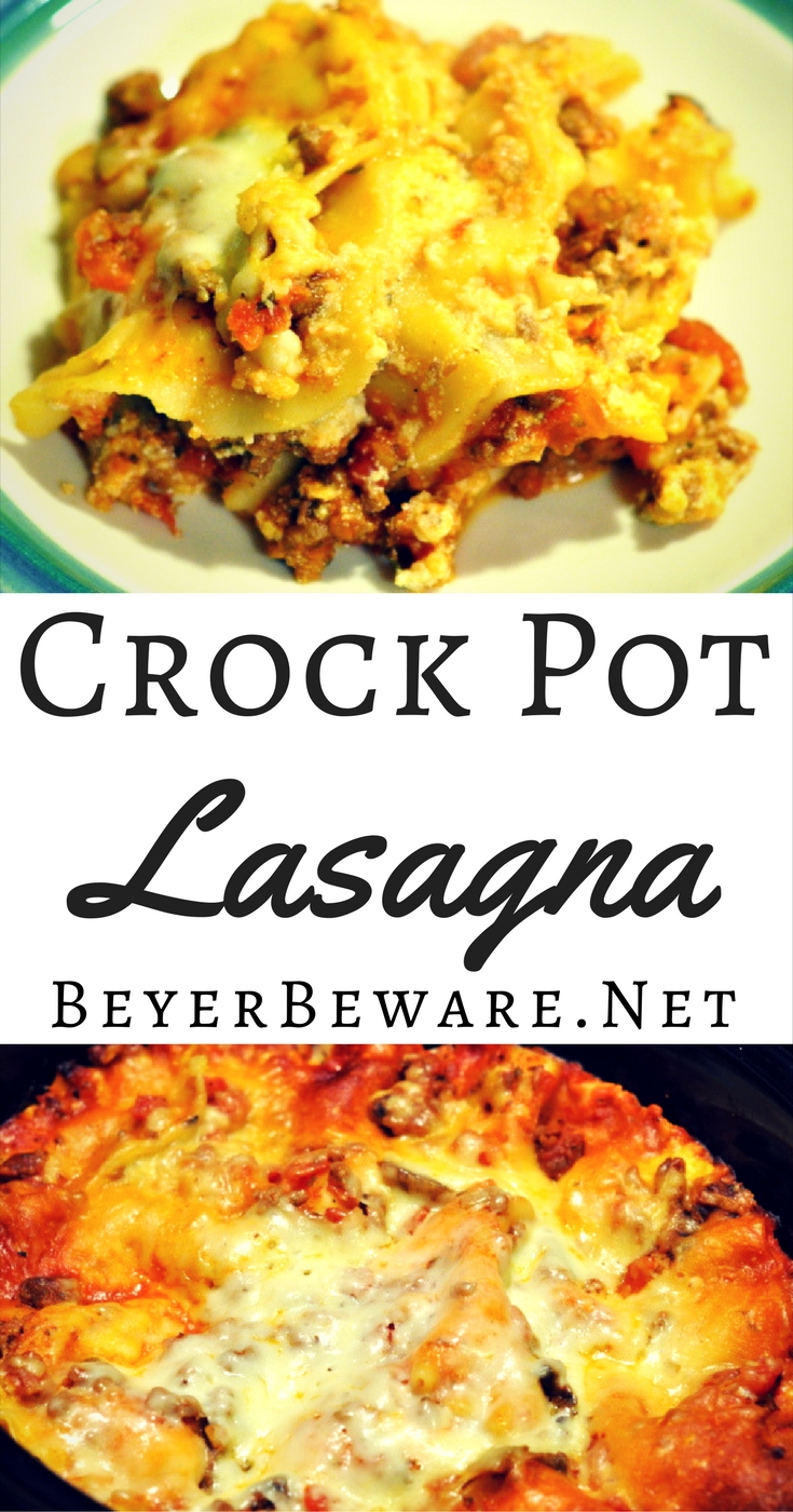 This is a traditional lasagna transformed to be made in the crock pot ...