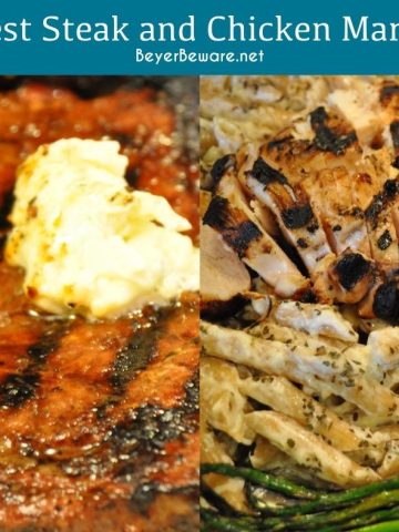 Grilling season calls for the best steak and chicken marinade recipes - simple honey mustard marinade and easy steak marinade recipe.