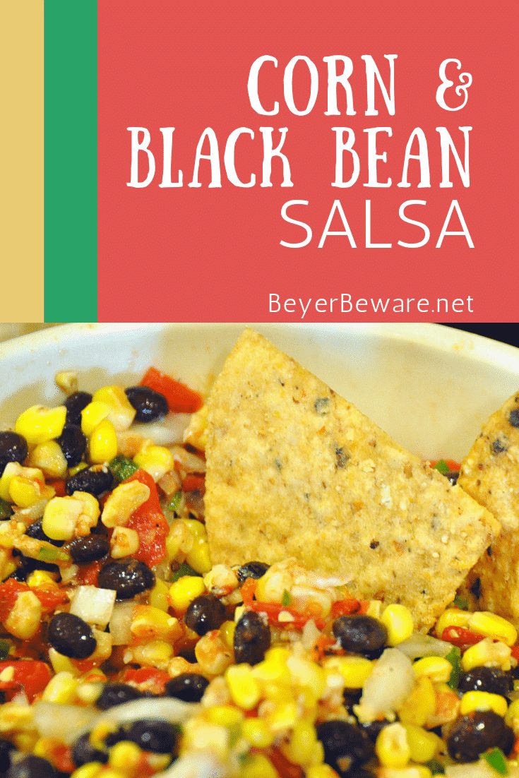Corn and Black Bean Salsa is a simple corn salsa recipe made from canned tomatoes, fresh sweet corns, onions, jalapenos, garlic, cilantro, and seasonings. #Salsa #Corn #MexicanRecipes
