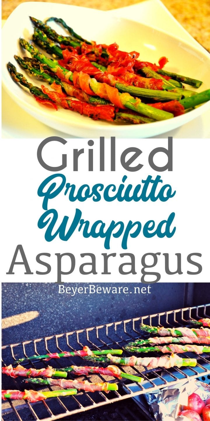 Simple ingredients make the best food and thinly sliced prosciutto wrapped around asparagus make the perfect side dish any time of year, but straight from the grill makes slightly smoky flavored grilled prosciutto-wrapped asparagus.