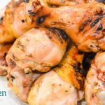 Juicy grilled BBQ chicken is easily done with this simple brine recipe and chicken seasoned with your favorite barbeque seasoning then grilled to perfection.