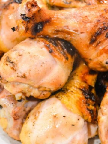 Juicy grilled BBQ chicken is easily done with this simple brine recipe and chicken seasoned with your favorite barbeque seasoning then grilled to perfection.