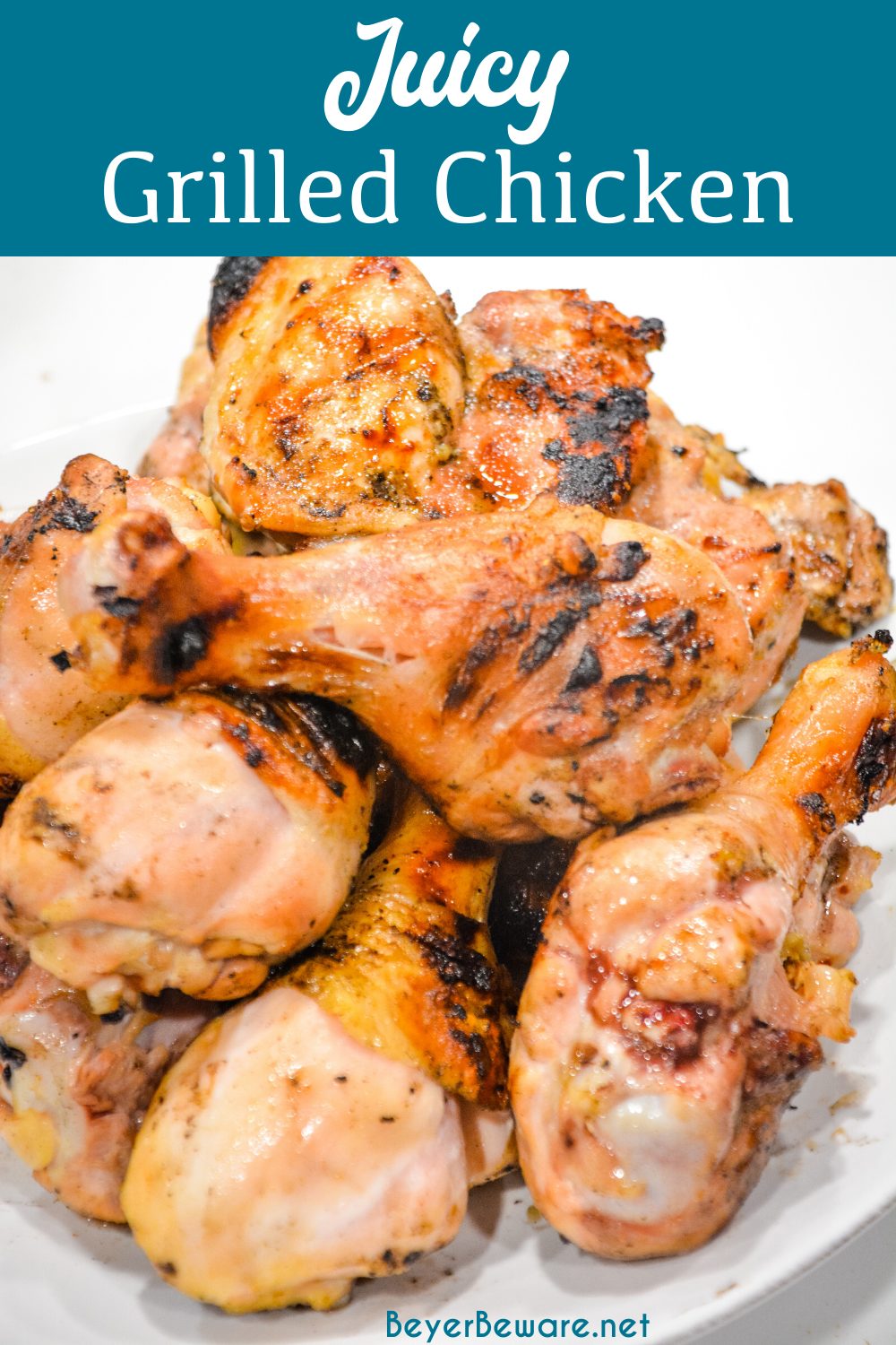 Juicy grilled BBQ chicken is easily done with this simple brine recipe and chicken seasoned with your favorite barbeque seasoning then grilled to perfection.