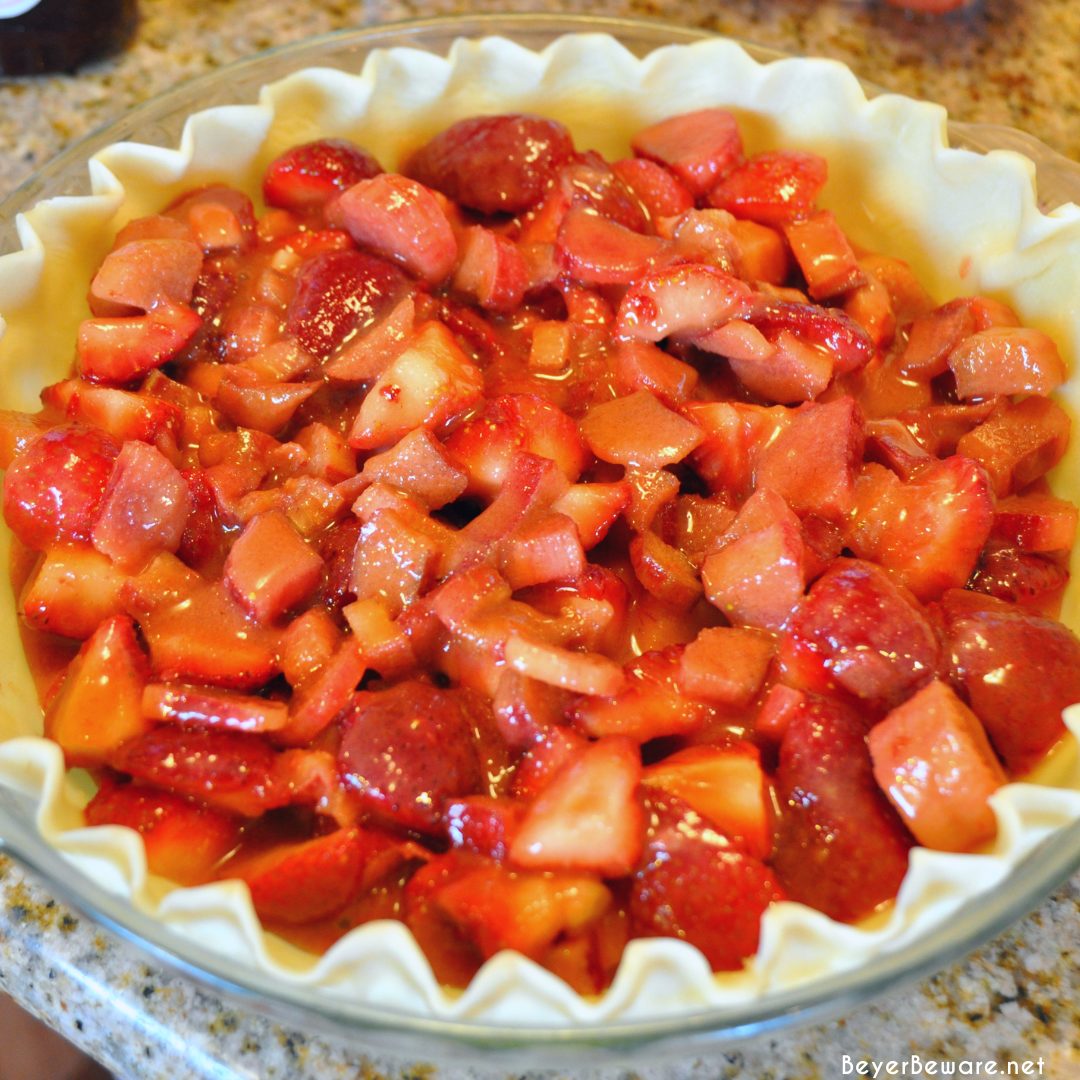 Strawberry rhubarb pie is a phenomenon in the spring and early summer in the midwest and this crumb topped version of the sweet and tart pie is so easy to make.