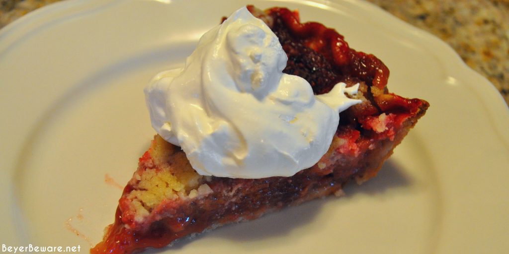 Strawberry rhubarb pie is a phenomenon in the spring and early summer in the midwest and this crumb topped version of the sweet and tart pie is so easy to make.