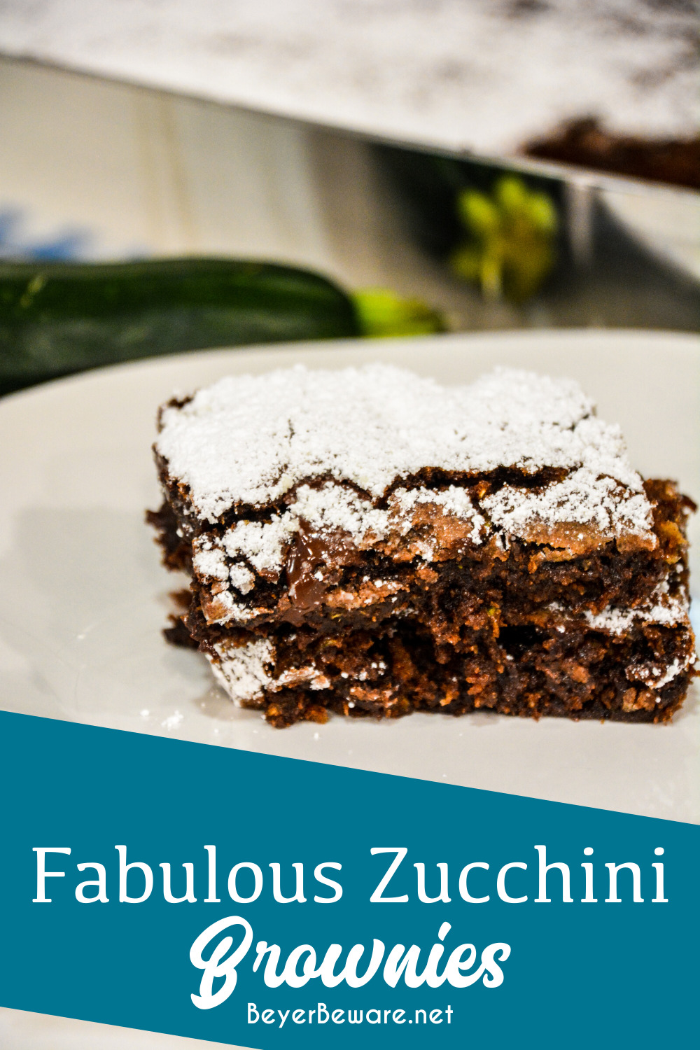 Fabulous zucchini brownies are a simple homemade brownie recipe made with shredded zucchini that is also egg-free to create a fudgy brownie treat with fresh zucchini.