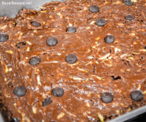 Fabulous zucchini brownies are a simple homemade brownie recipe made with shredded zucchini that is also egg-free to create a fudgy brownie treat with fresh zucchini.