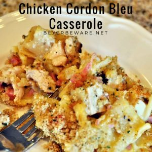 This creamy, chicken cordon bleu casserole recipe is a great way to use leftover chicken and will be a favorite dinner.