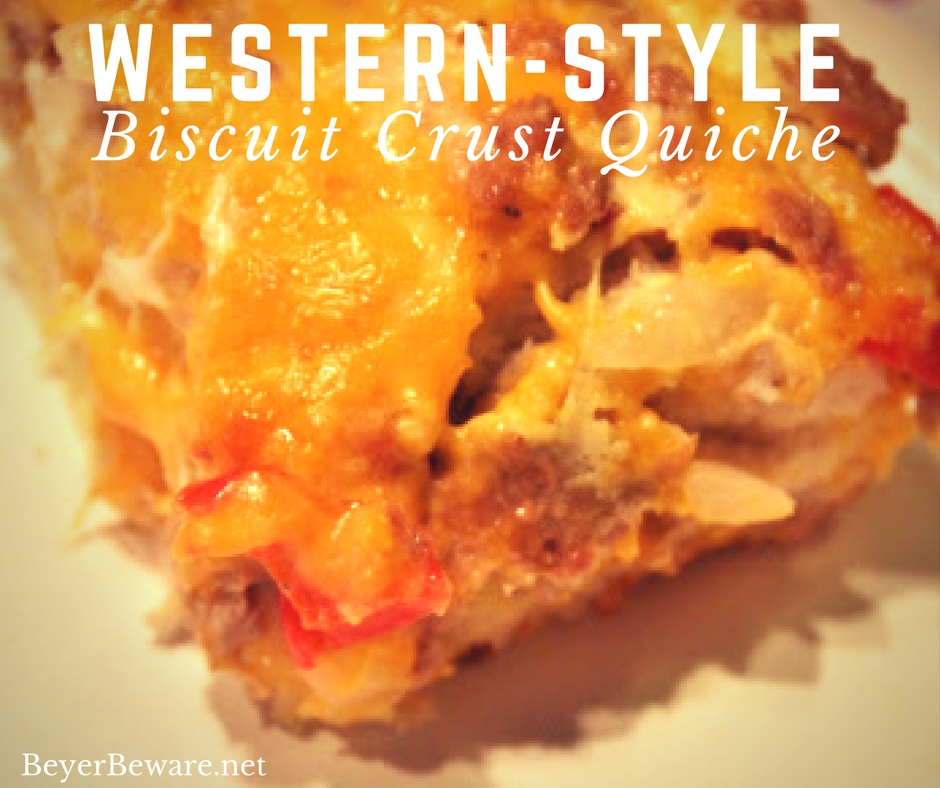 When you are feeding a hungry breakfast bunch, this hearty western-style biscuit crust quiche recipe is sure to fill everyone up.