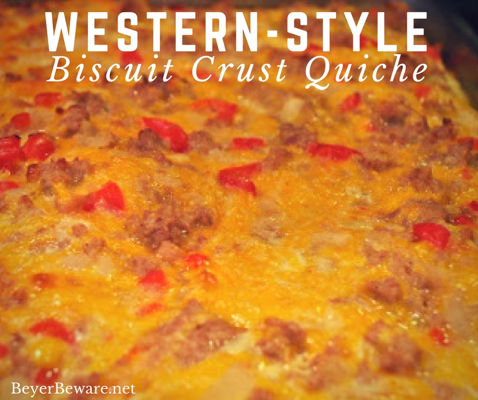 When you are feeding a hungry breakfast bunch, this hearty western-style biscuit crust quiche recipe is sure to fill everyone up.