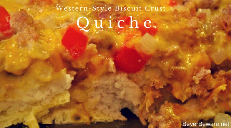 When you are feeding a hungry breakfast bunch, this hearty western-style biscuit crust quiche will fill everyone up.