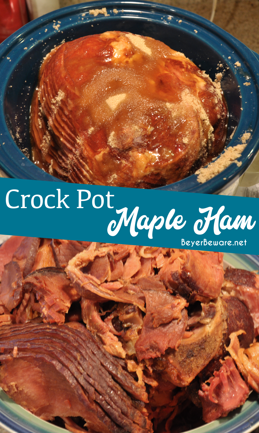 Crock Pot Maple Ham is slow cooked with brown sugar, maple syrup and pineapple juice for a juicy ham full of sweet maple flavor.
