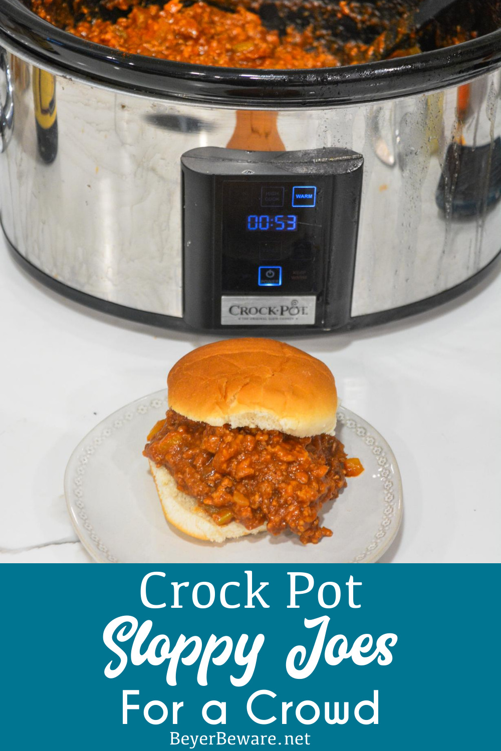 Crock pot sloppy joes for a crowd is a large batch of sloppy joes recipe when you are looking for a recipe to feed a bunch of hungry people.