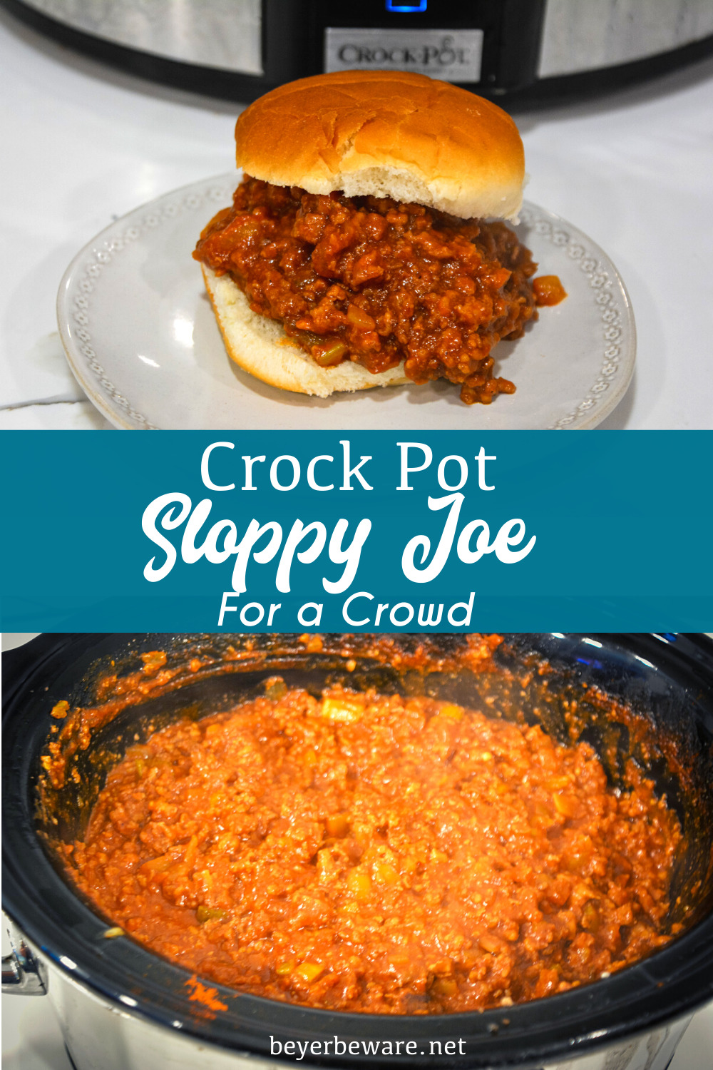 Crock pot sloppy joes for a crowd is a large batch of sloppy joes recipe when you are looking for a recipe to feed a bunch of hungry people.