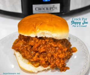 These crock pot sloppy joes for a crowd are just what you need when you need a recipe to feed a bunch of hungry people!