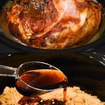 Crock Pot Holiday Ham is slow cooked in brown sugar, maple syrup, and pineapple juice making this crock pot maple ham perfect for the Thanksgiving or Christmas dinner table.