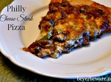The Philly Cheese Steak Pizza recipe is as good as the sandwich, only you can eat it by the slice.
