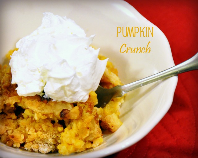 My favorite pumpkin crunch recipe is an easy fall dessert. It is so good.