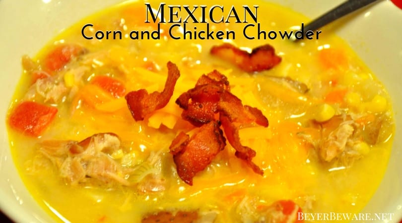 Mexican corn and chicken chowder is a twist to the normal corn chowder that any tortilla soup fan is sure to love.