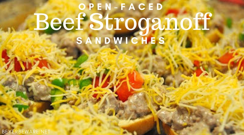 The flavors of beef stroganoff don't have to be just enjoyed over noodles. Open-face beef stroganoff sandwiches are perfect for a weeknight meal on-the-go.