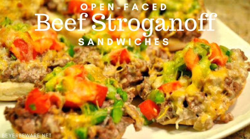 The flavors of beef stroganoff don't have to be just enjoyed over noodles. Open-face beef stroganoff sandwiches are perfect for a weeknight meal on-the-go.