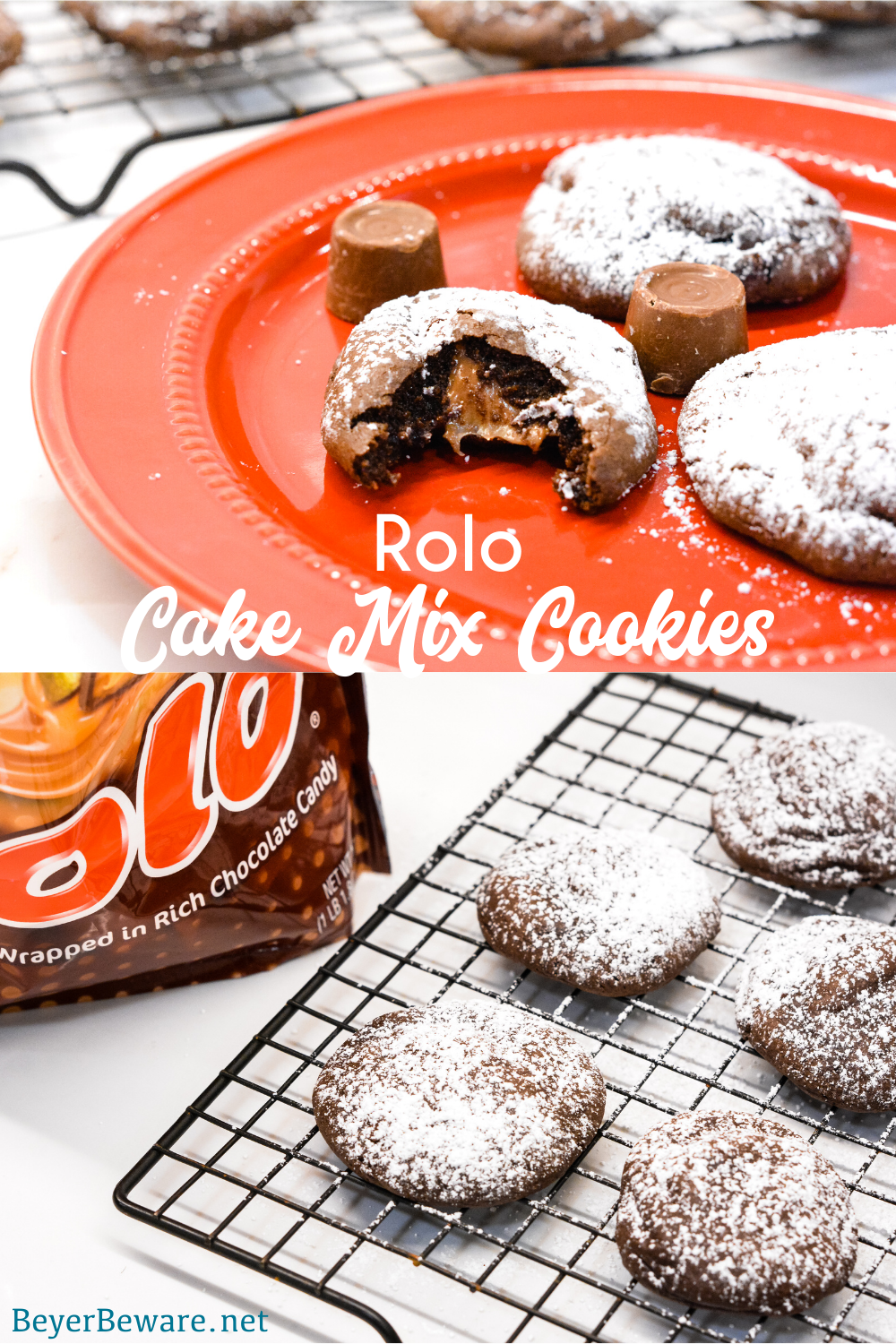 Rolo Cake Mix Cookies