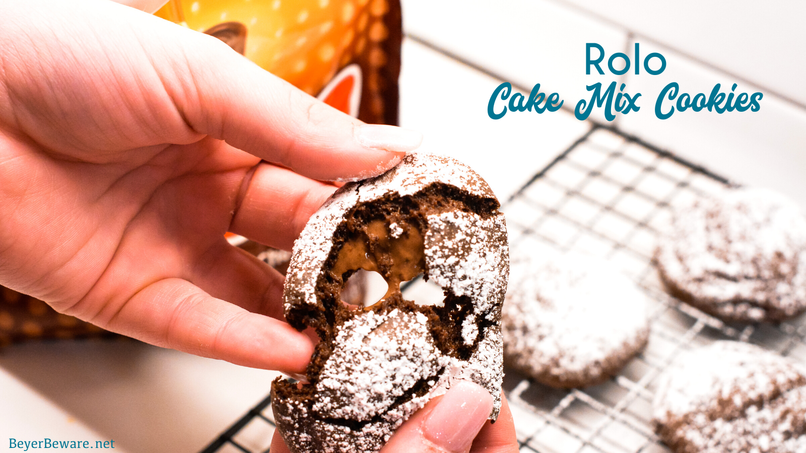 Rolo cake mix cookies are a simple cake mix cookie recipe with a caramel center from a Rolo candy made with just 4 ingredients.