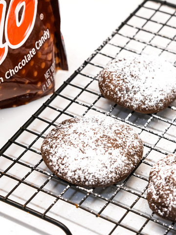 Rolo cake mix cookies are a simple cake mix cookie recipe with a caramel center from a Rolo candy made with just 4 ingredients.