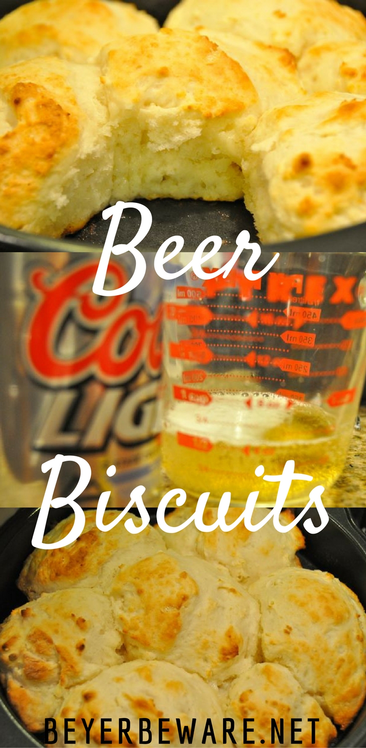 These beer biscuits recipe is very similar to 7-Up biscuits. If you love beer bread, you will love these flaky, buttery beer biscuits.