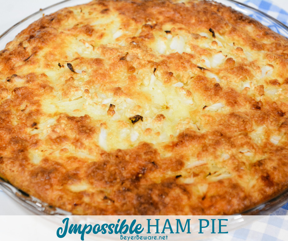 Impossible ham and swiss pie is a simple recipe to make with leftover ham and biscuit mix for an easy weeknight dinner.