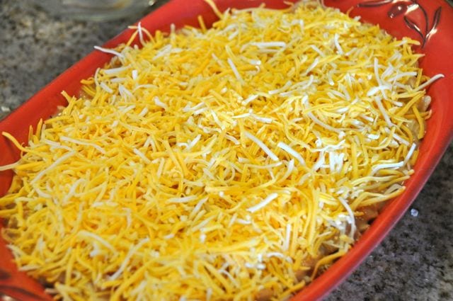 Casserole covered in cheese