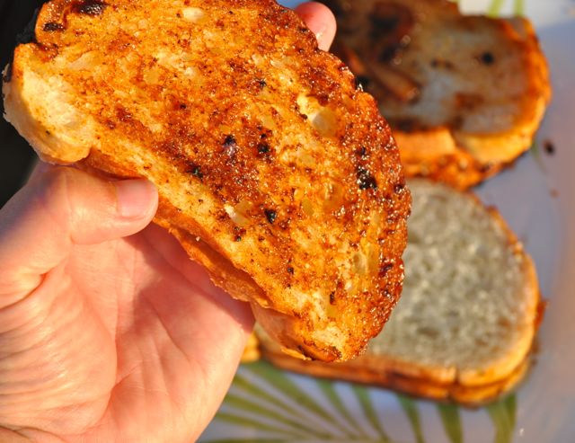 bread dipped into onion butter