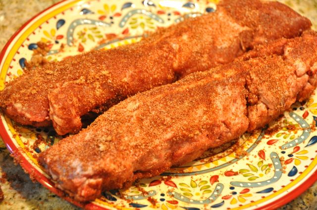 pork loins rubbed with spice rub