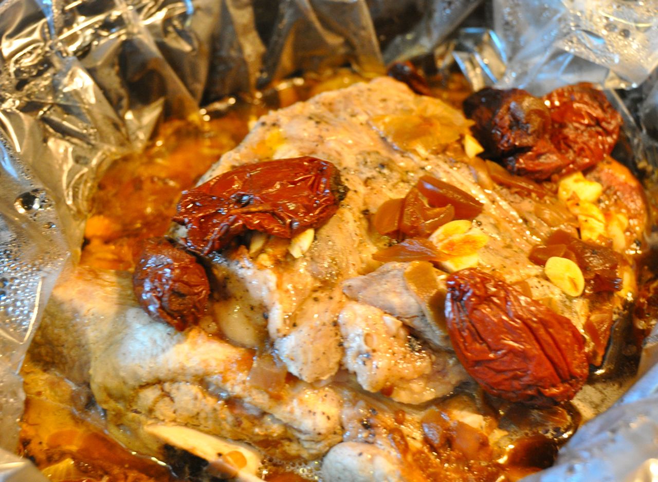 cooked pork shoulder in crock pot