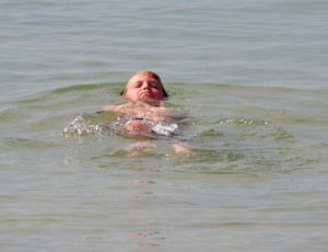 backstroke in the ocean