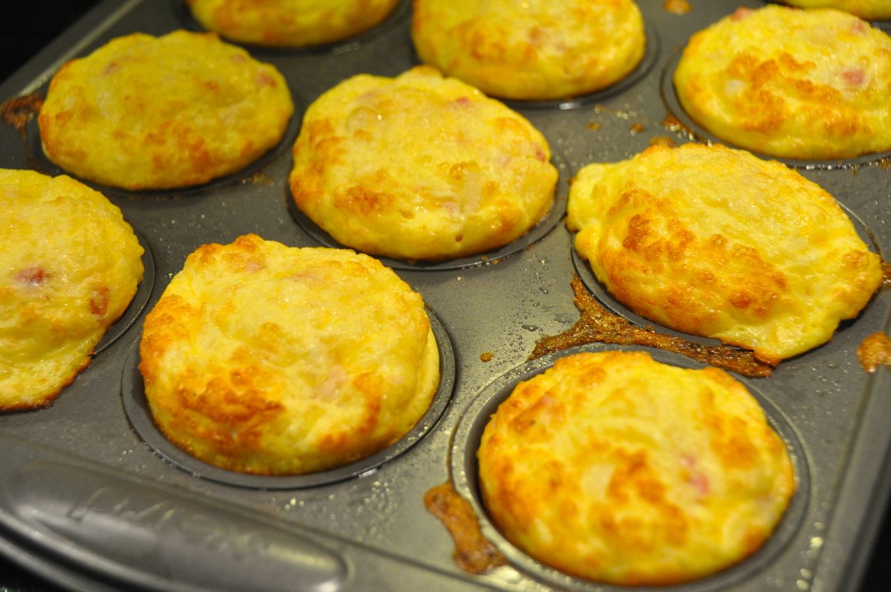 baked egg ham and cheese muffins