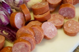 sliced smoked sausage