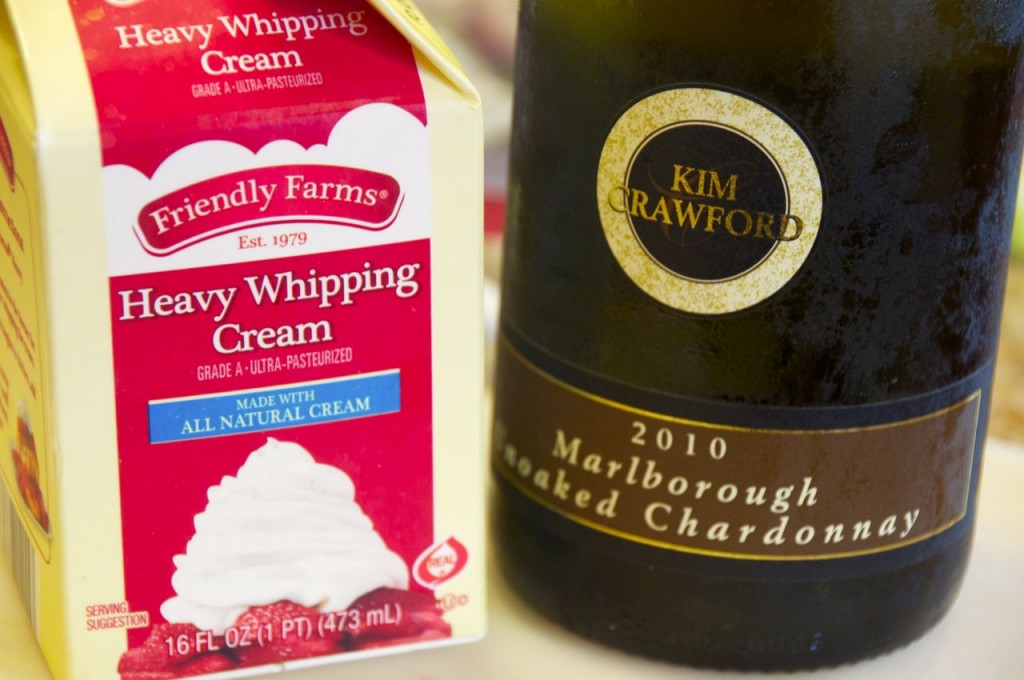 Heavy Cream and white wine