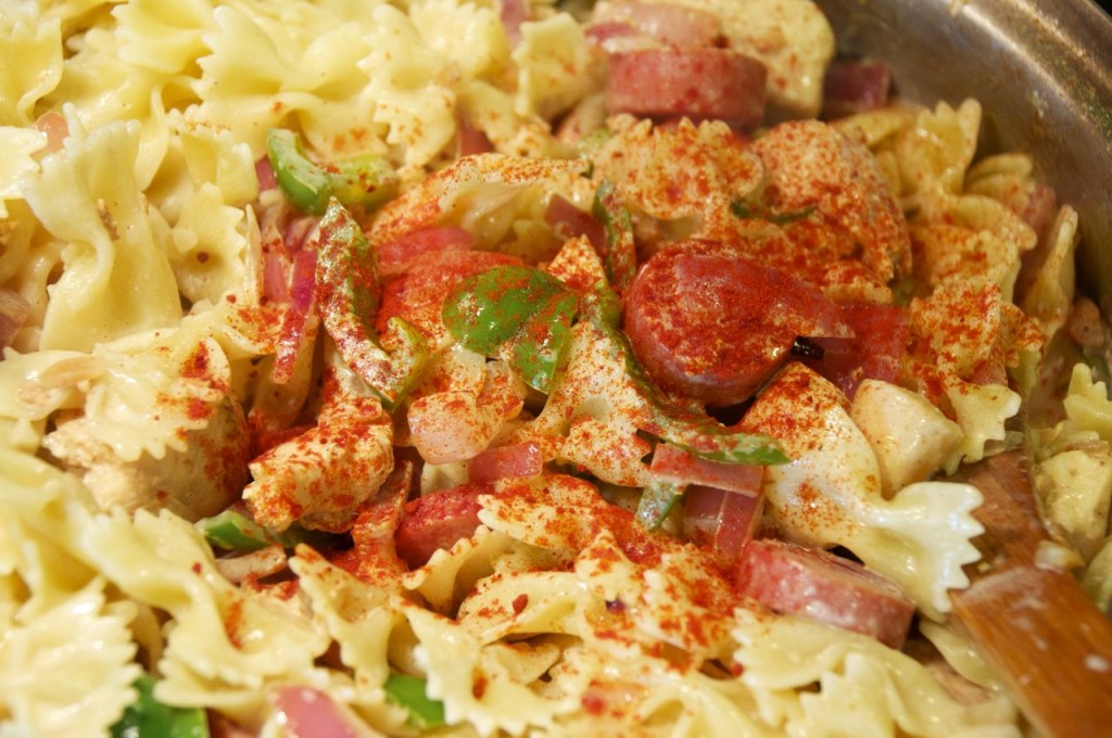 cajun seasoning on pasta