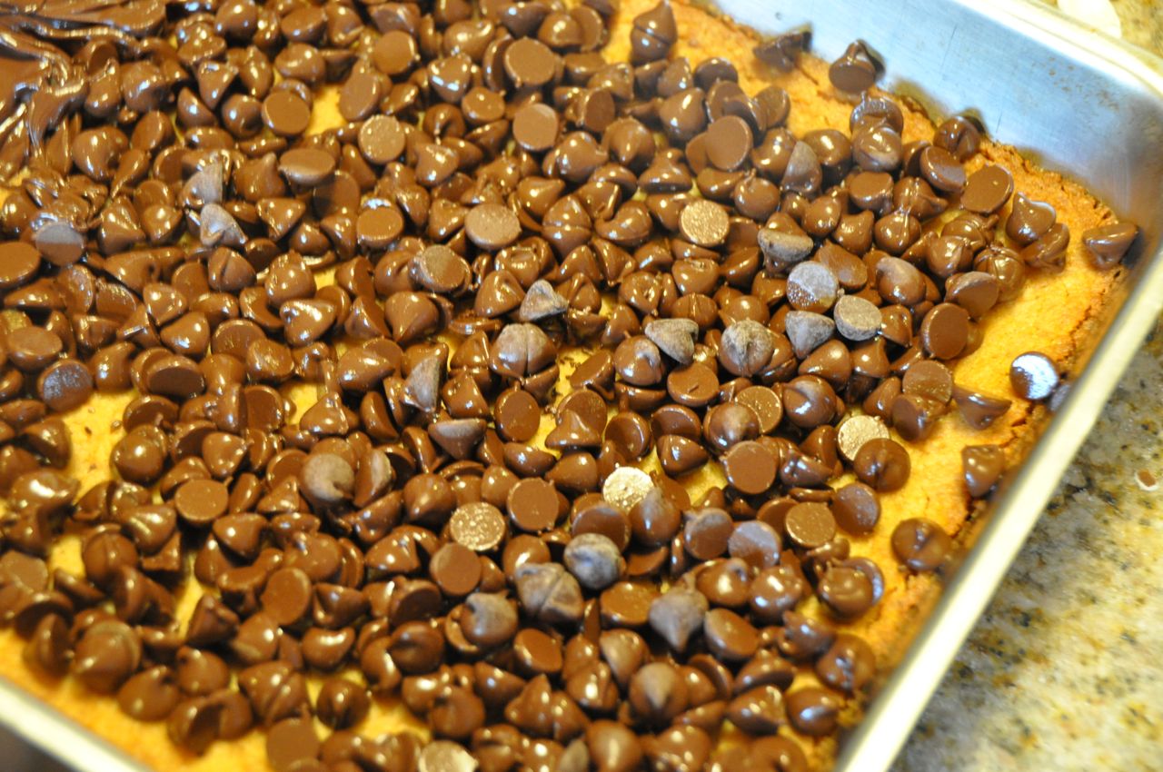 melting chocolate chips for smores bars