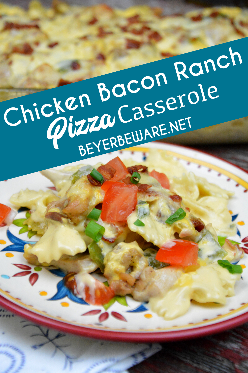 Crock Pot Chicken Bacon Ranch Pizza Casserole - Beyer Eats and Drinks