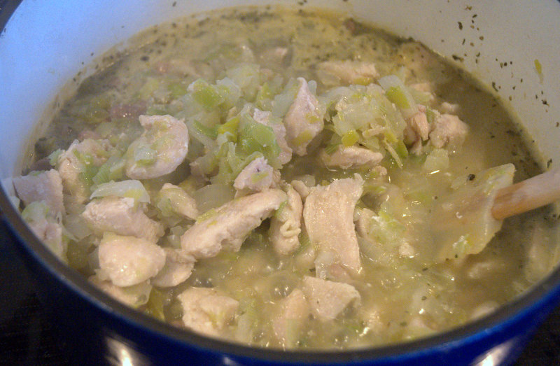 Chicken Chili base with vegetables and chicken