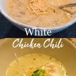 The creamy white chicken chili recipe is filled with shredded chicken, white beans, and tons of flavors for a hearty soup supper.